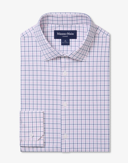 Leeward LS Dress Shirt - Pink Salt Wyatt Plaid