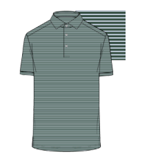 Versa SS Polo - Pine Balanced Stripe