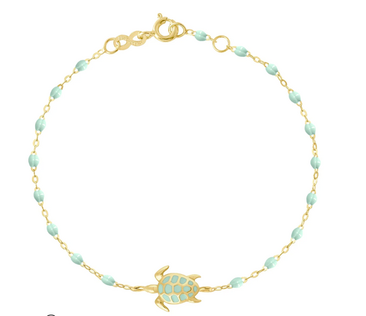 Turtle Bracelet, Yellow Gold - 6.7"