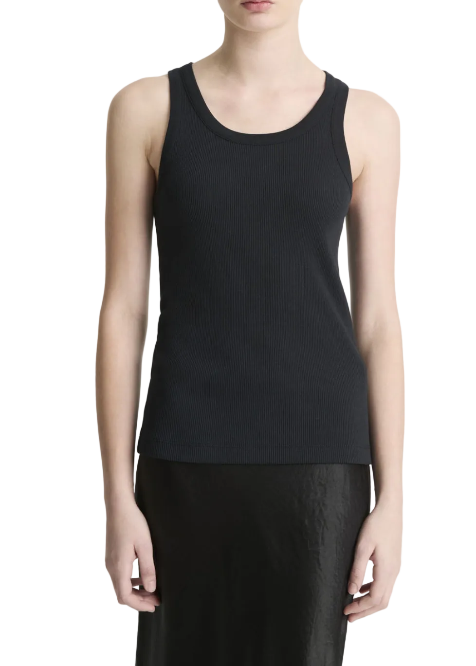 Ribbed Scoop-Neck Tank