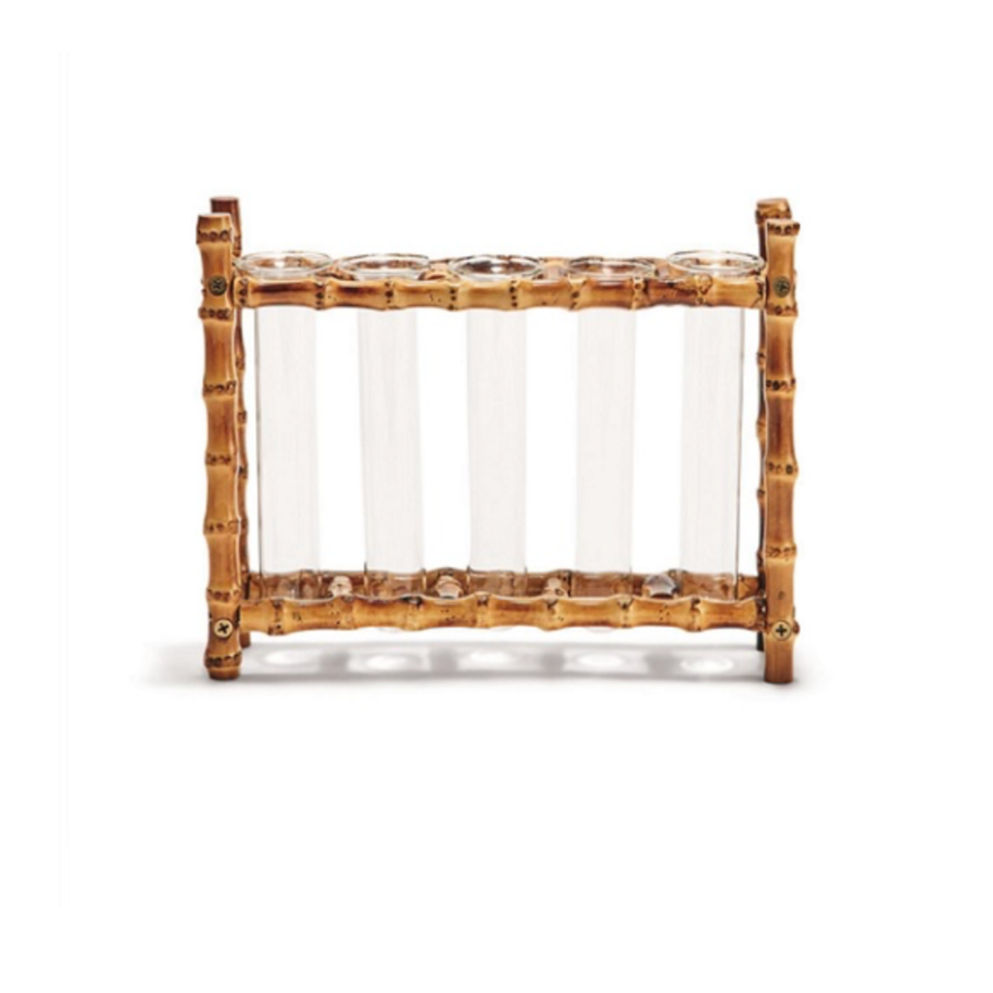 Natural Bamboo Vase 5 Glass Holder