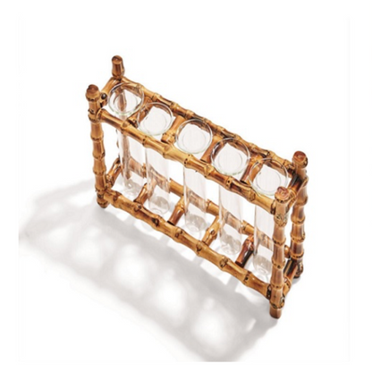 Natural Bamboo Vase 5 Glass Holder