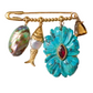 Turquoise Flower Brooch