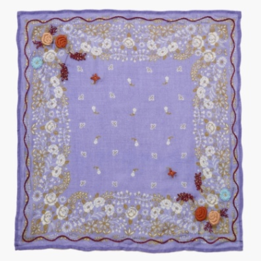 Embroidered Floral Bandana