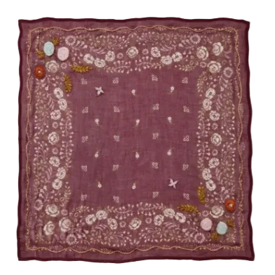 Embroidered Floral Bandana