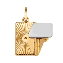Engravable Groovy Diamond Envelope Hinged Charm - MXD