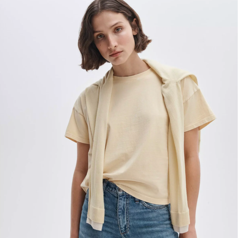 Distressed Washed Kelly Boxy Tee