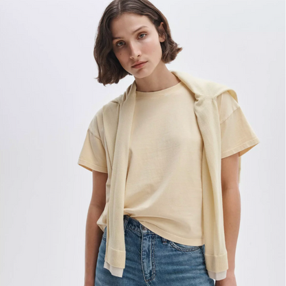 Distressed Washed Kelly Boxy Tee