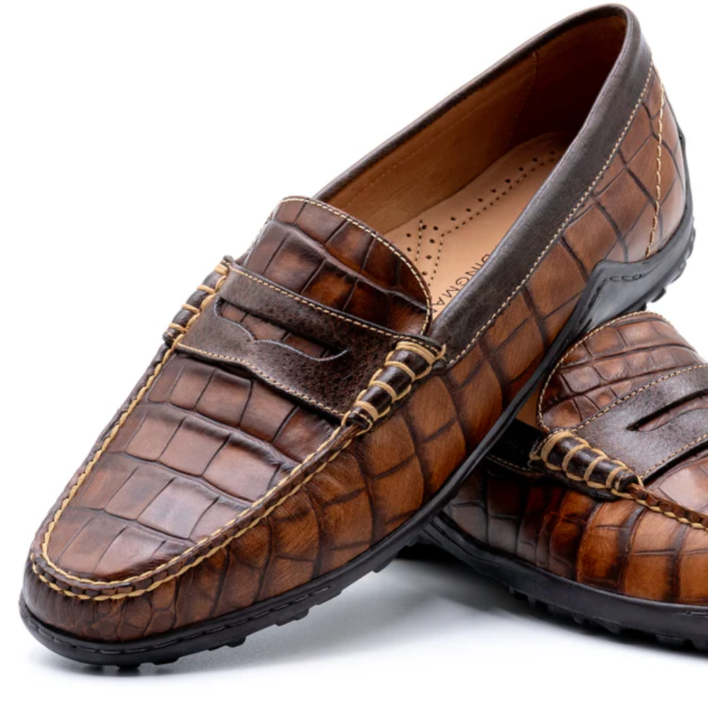 Bill Alligator Grain Penny Loafers