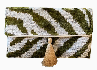 Silk Velvet Ikat Clutch