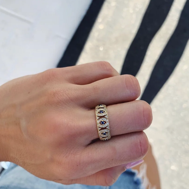 Ornate Evil Eye Ring