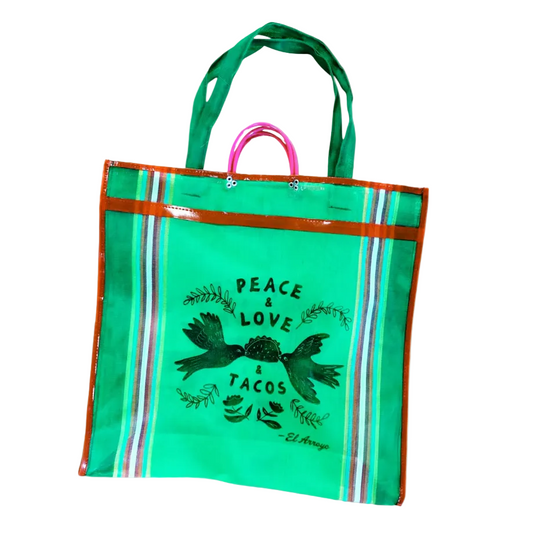 Taco Dove - Green - Large Mesh Tote