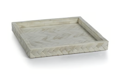 White Bone Braided Tray
