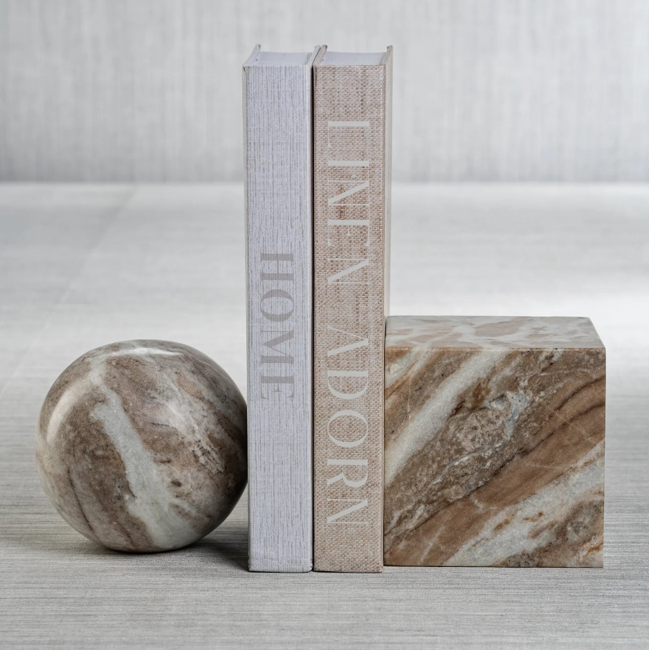 Arabescato Marble Bookend