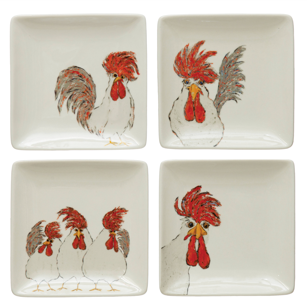 Stoneware Plate w/ Chicken