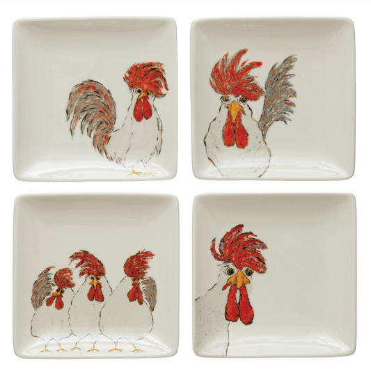Stoneware Plate w/ Chicken