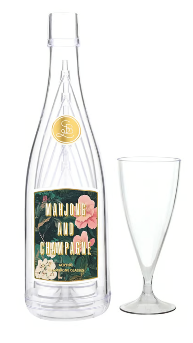 Acrylic Champagne Bottle + Glasses