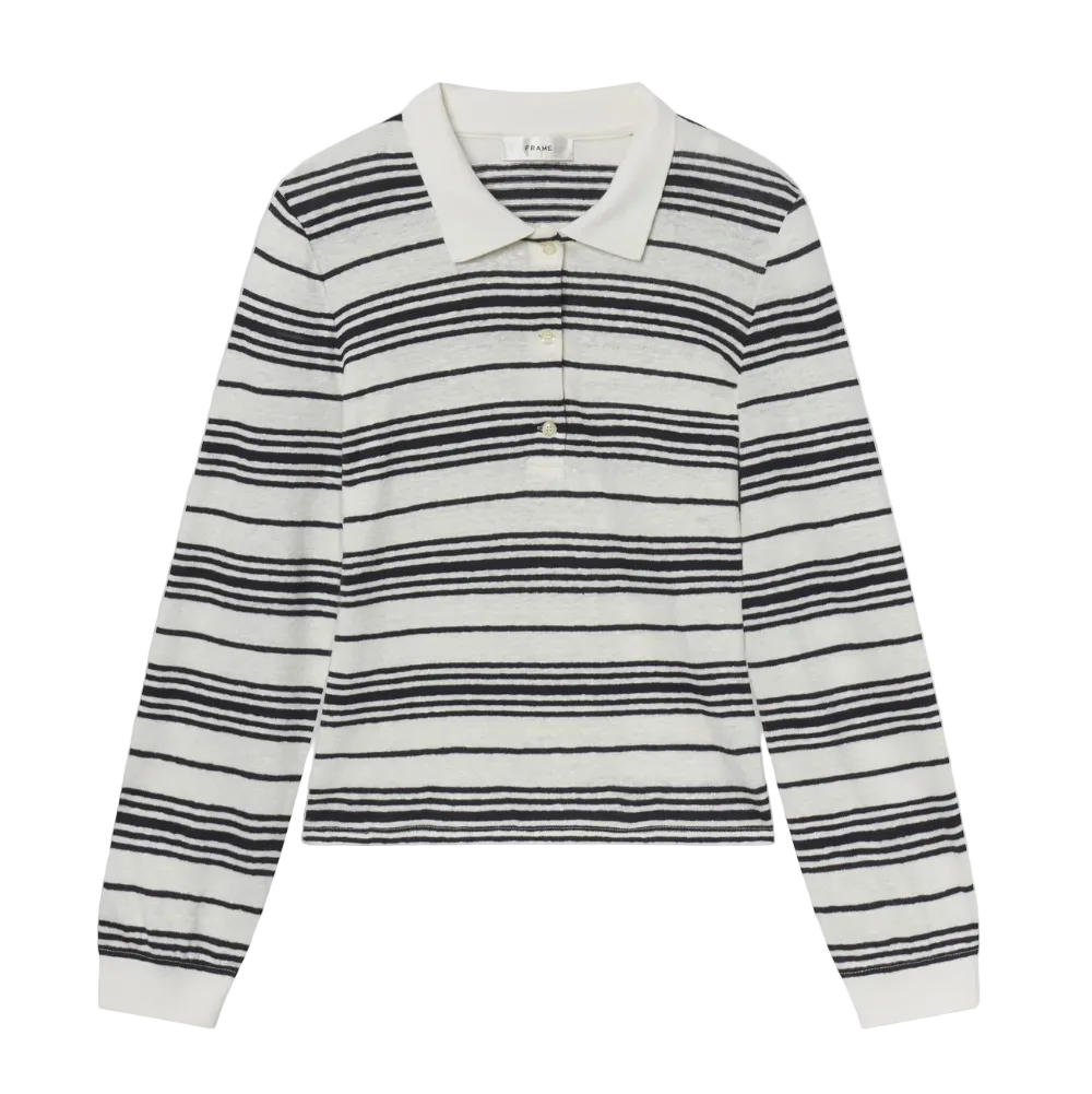 The Striped Long Sleeve Polo