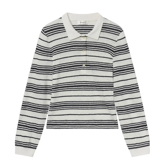 The Striped Long Sleeve Polo