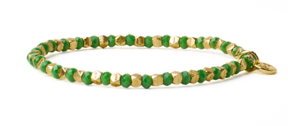 Louise Crystal Gold Stretch Ball Bracelet