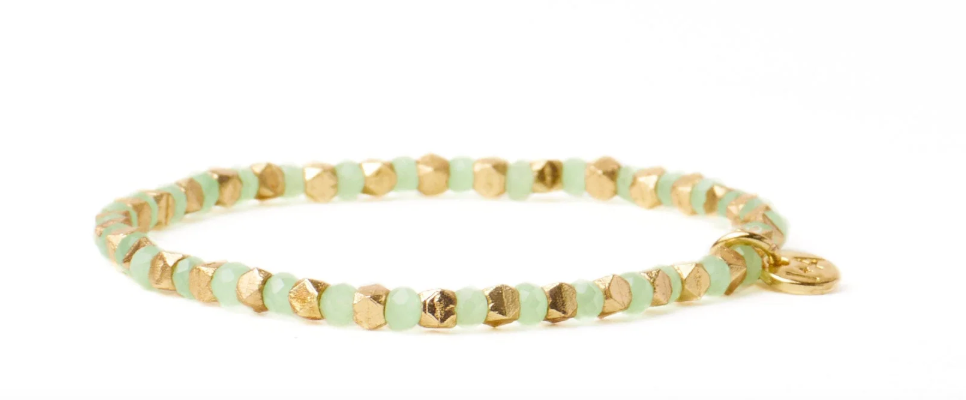 Louise Crystal Gold Stretch Ball Bracelet
