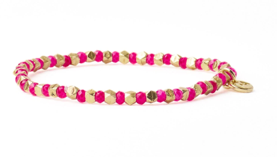 Louise Crystal Gold Stretch Ball Bracelet