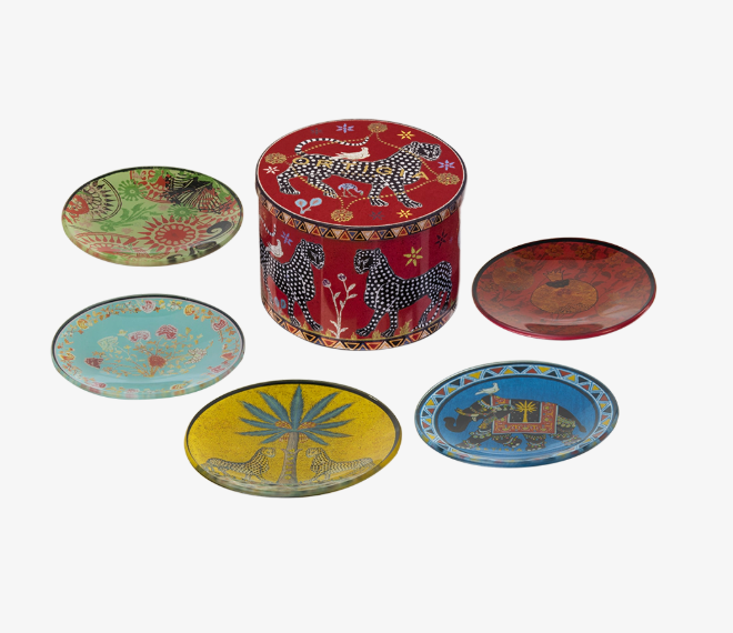 Tin 5 Glass Plates
