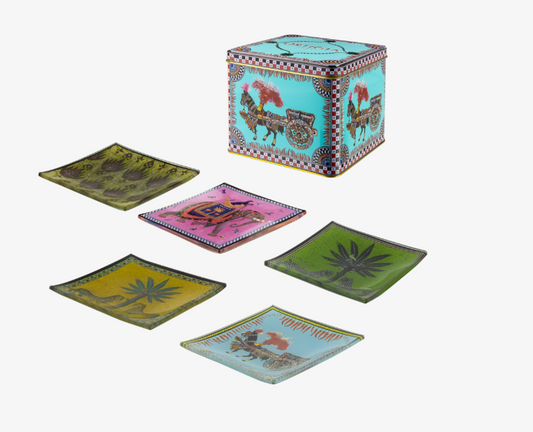 Tin Carretto 5 Glass Plates