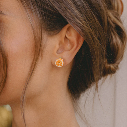 Orange Stud Earrings