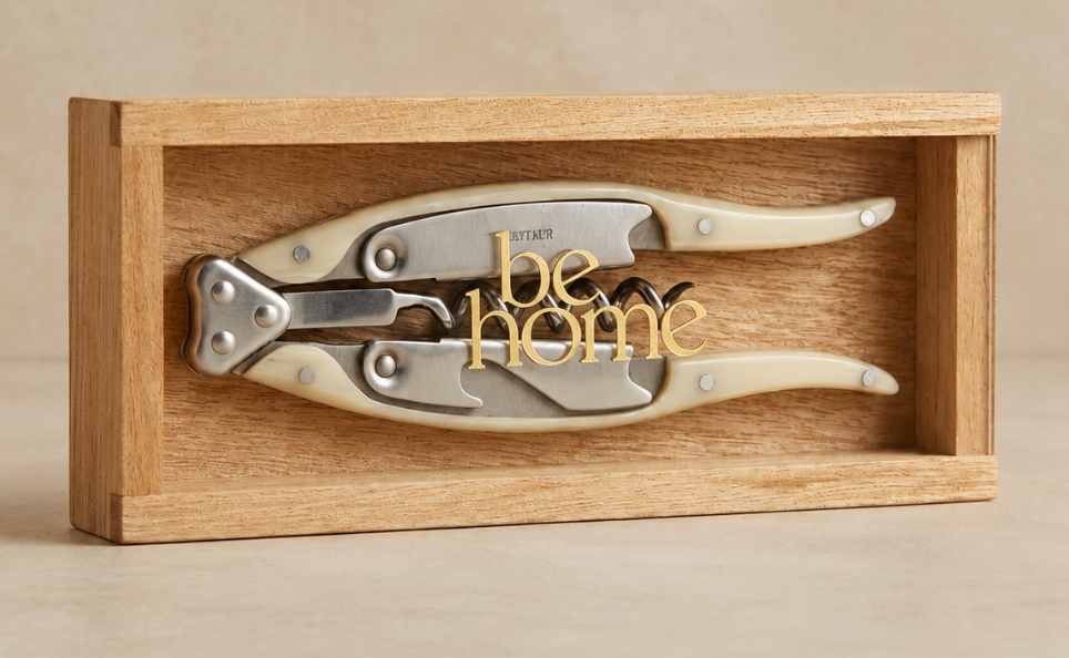 Ivory Butterfly Corkscrew in Wooden Box
