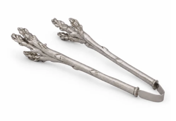 Pewter Asparagus Pattern Tongs