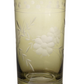 14 oz. Drinking Glass with Etched Botanicals - Green