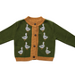 Cotton Knit Baby Cardigan Sweater w/ Wood Buttons