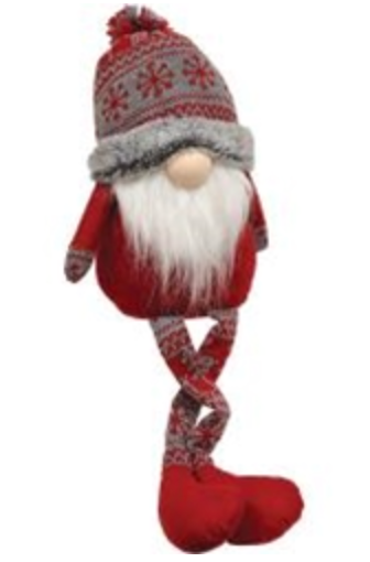 Large Nordic Snowflake Beanie Hat Dangle Leg Gnome