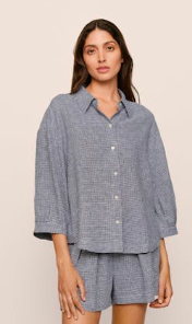 Linen Blend Relaxed Sleeve Top