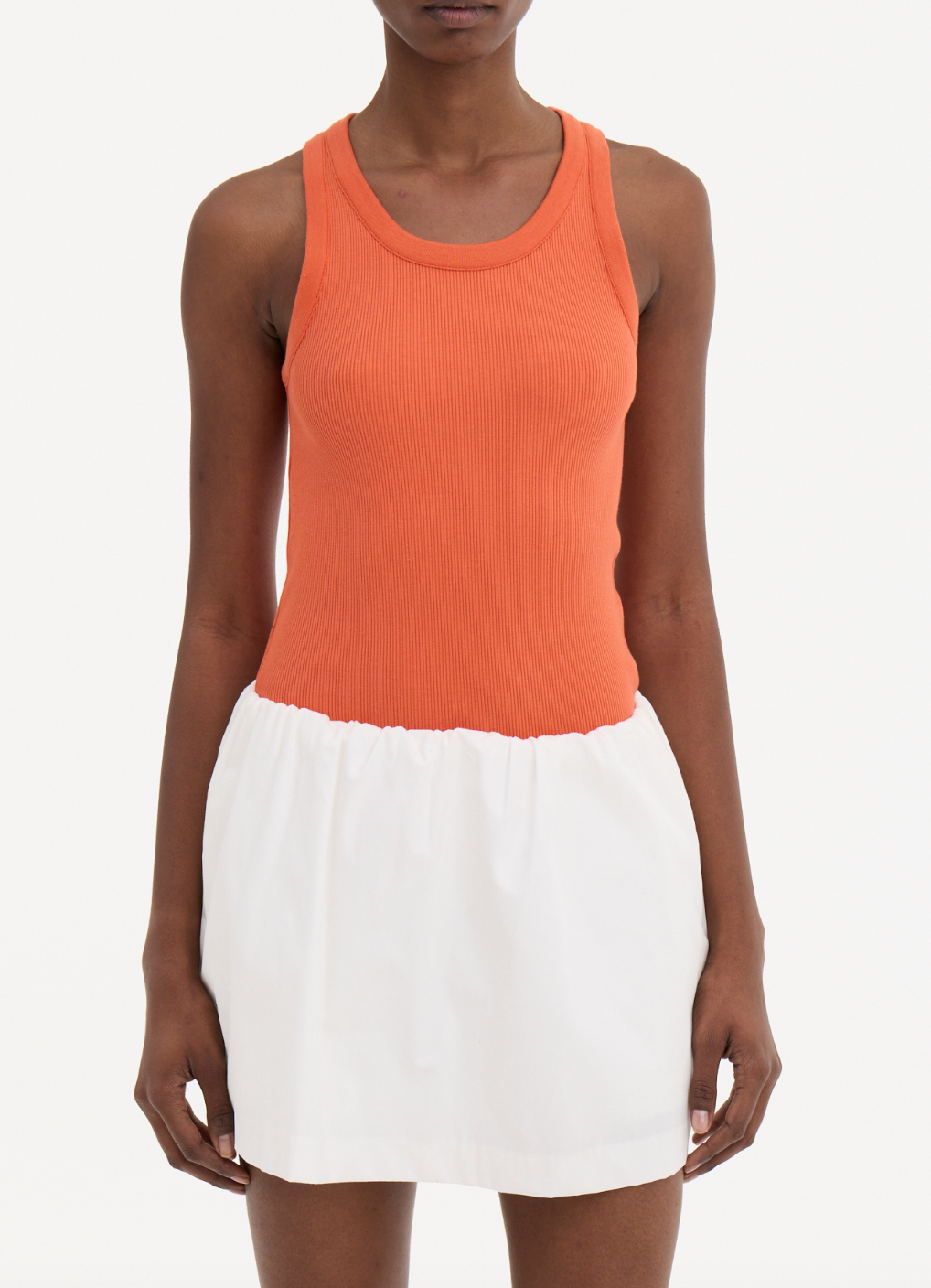 Ribbed Scoop-Neck Tank