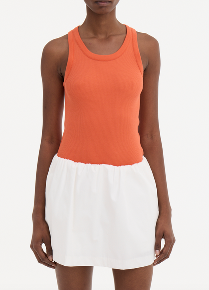 Ribbed Scoop-Neck Tank