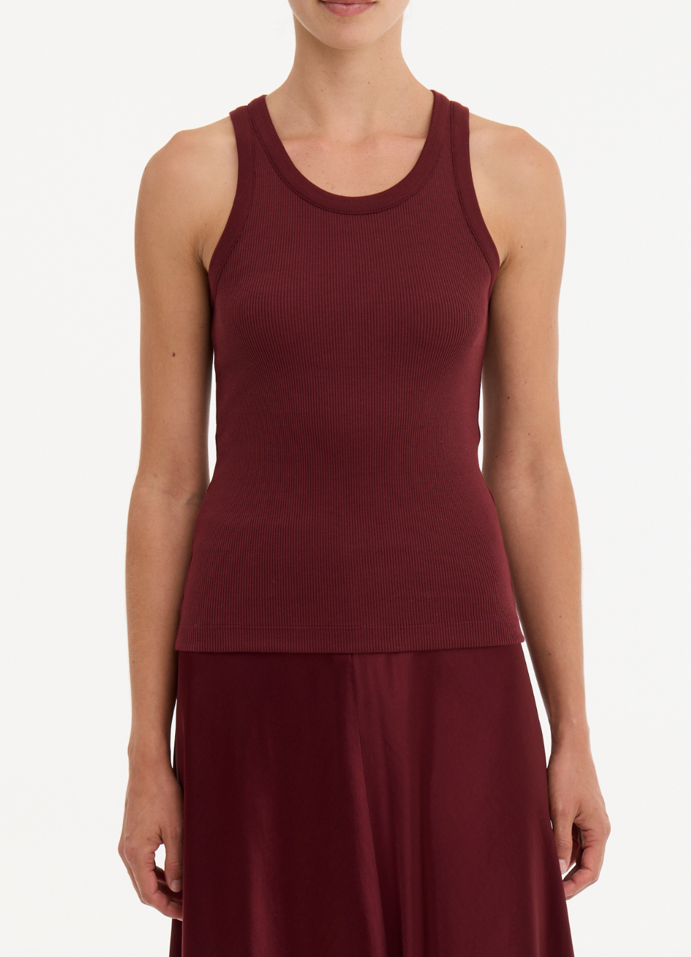 Ribbed Scoop-Neck Tank