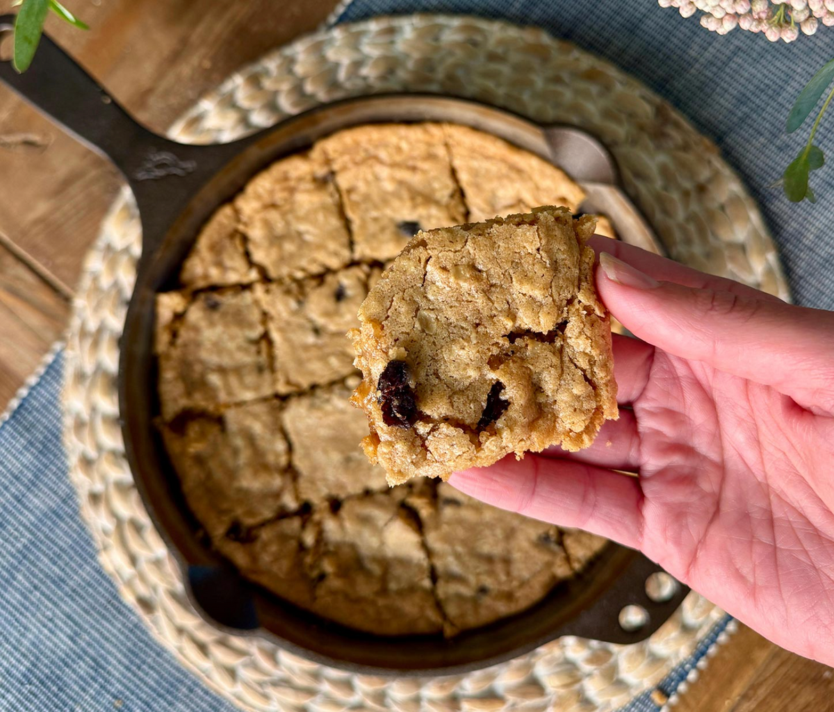 Oat Raisin Skillet Cookie