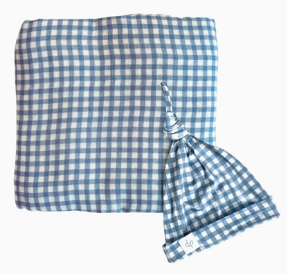 Bamboo Muslin Swaddle Blanket & Topknot Set