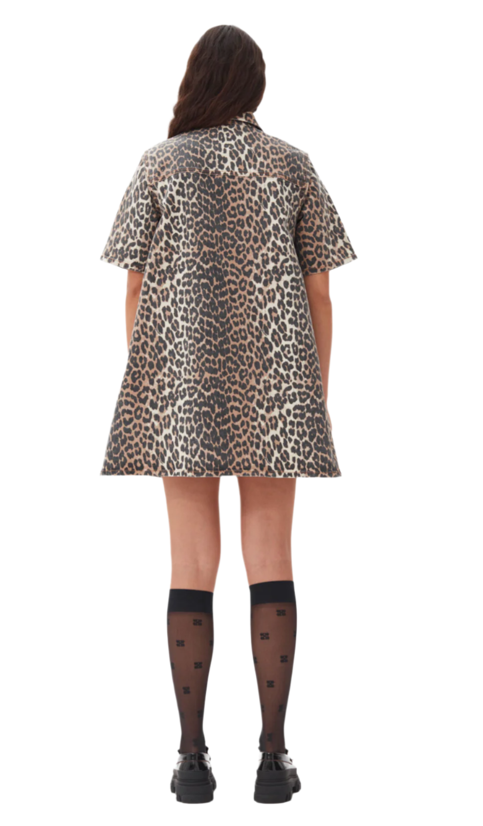 Print Denim Mini Dress