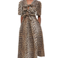 Printed Cotton Tie Strap Midi Dress
