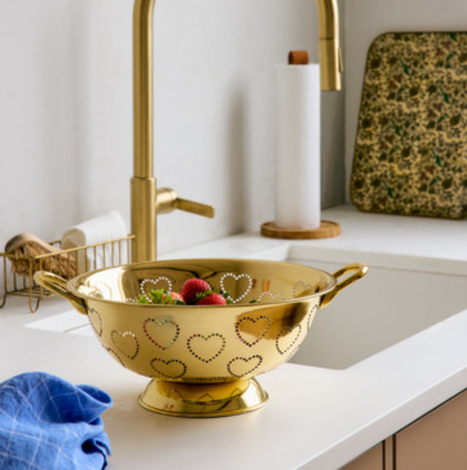 Heart Colander - Brass