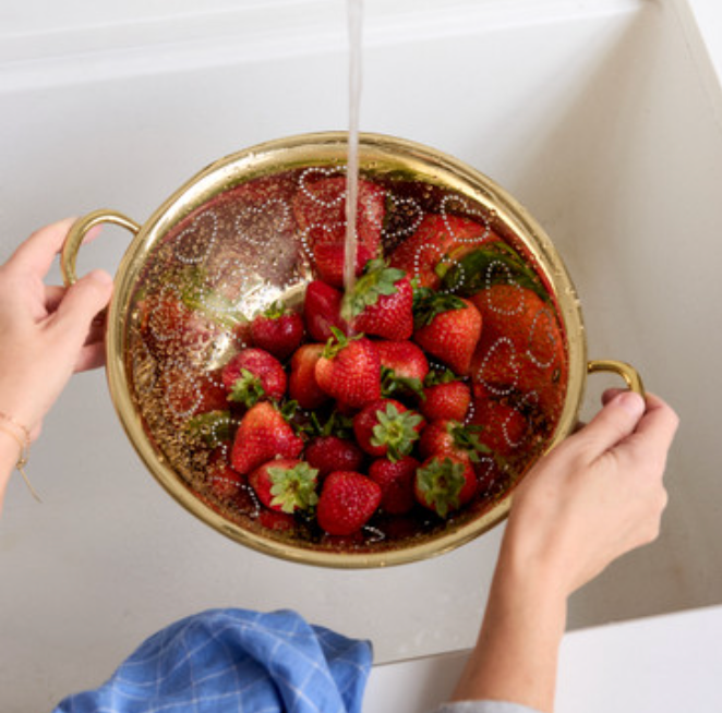 Heart Colander - Brass