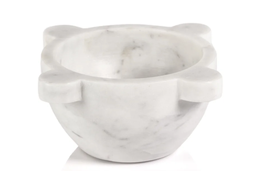 Roma Marble Mortar / Condiment Bowl- White