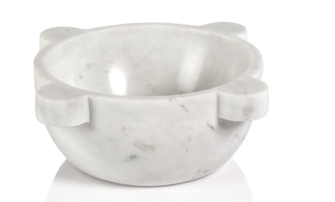Roma Marble Mortar / Condiment Bowl- White