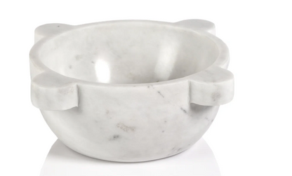 Roma Marble Mortar / Condiment Bowl- White