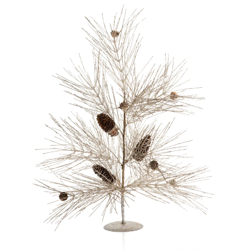 Champagne Spruce and Pinecone Tree