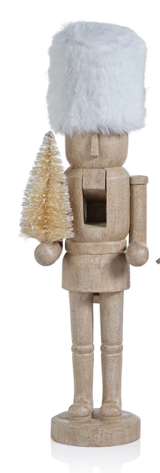 Resin Nutcrackers with White Fur Hats