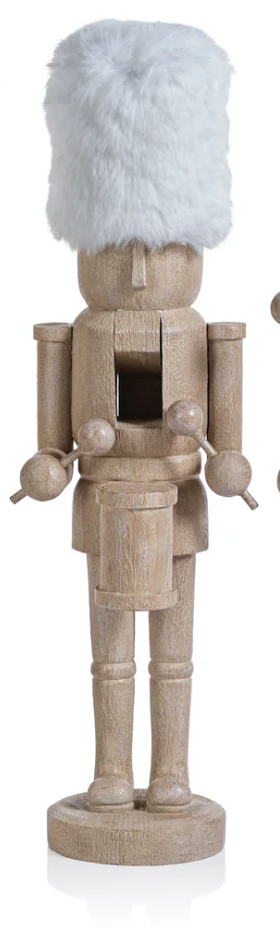 Resin Nutcrackers with White Fur Hats